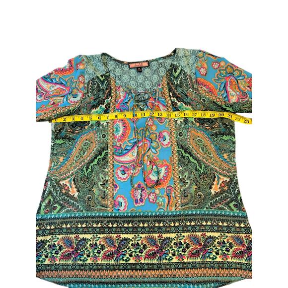 Anthropologie Olive Hill Multicolor Split Sleeve Tunic - Size M - Picture 4 of 9